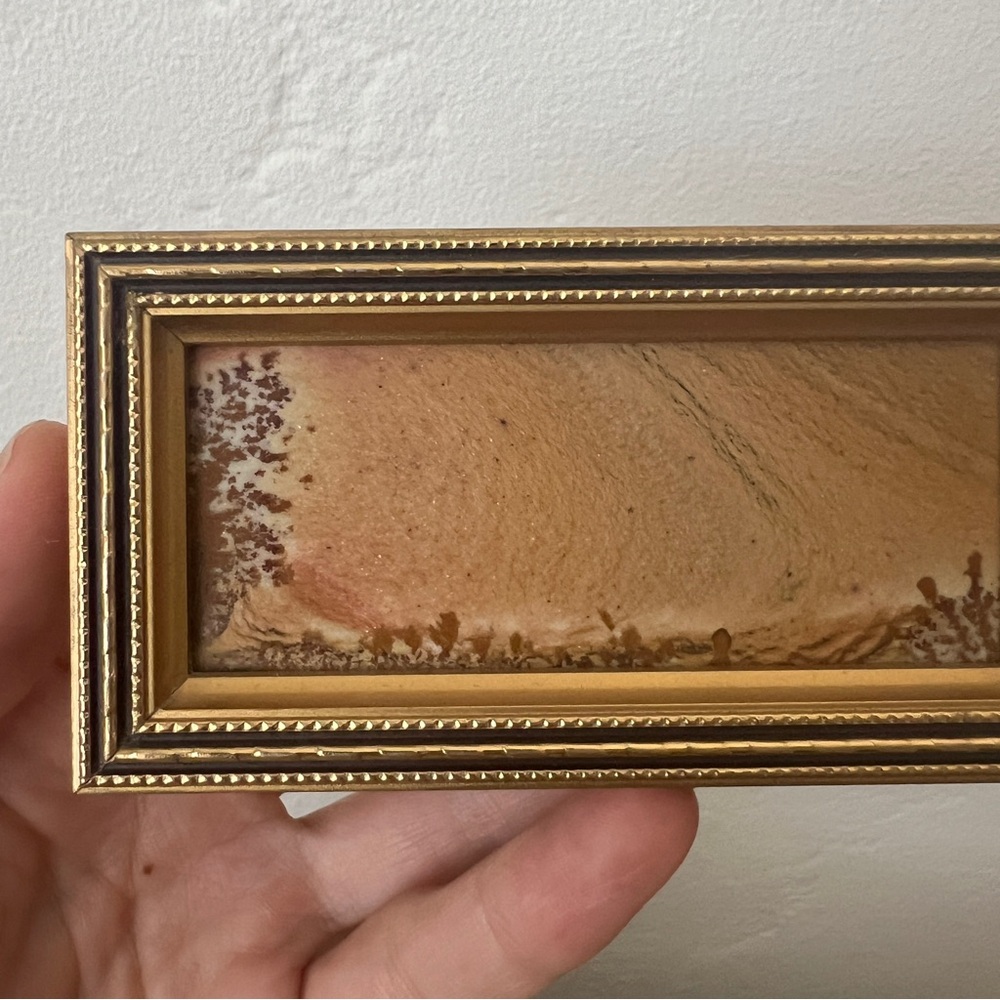 Vintage Gilded Framed Picture Jasper Stone Landscape Art Rock Marfa Texas curio - Picture 5 of 14